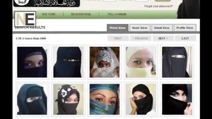 A screenshot of the dating website for ISIS members, ISISsingles.com, before it was taken down by the hacktivist group Anonymous. (AP Photo/Dennis System, File) / AP